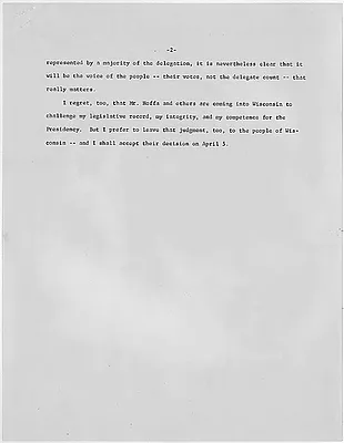 Opening Statement of Senator John F. Kennedy, Press Conference, Madison, Wisconsin February 16, 1960