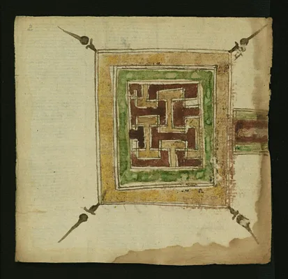Left Side of a Double-page Frontispiece with Geometrical Design