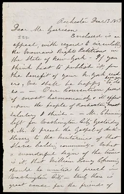 Letter from Susan Brownell Anthony, Rochester, [N.Y.], to William Lloyd Garrison, Dec. 13, 1853