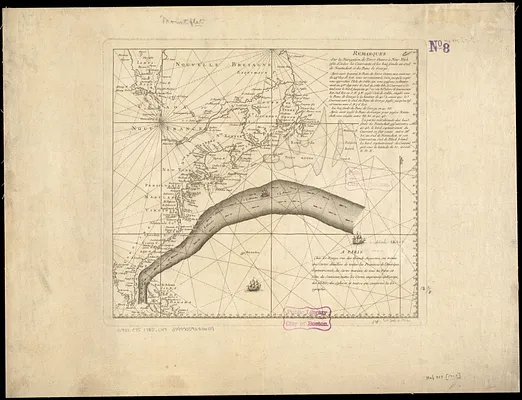 Remarques sur la navigation de terre-neuve à New-York afin d'eviter les courrants et les bas-fonds au sud de Nantuckett et du Banc de George