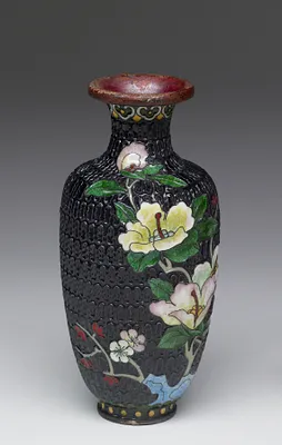 Enamel Vase Depicting a Stage of Cloisonné Enamelling Process (3 of 8)