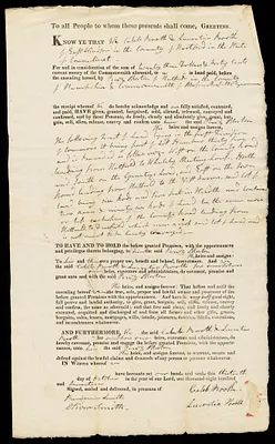 Deed, Caleb Booth to Perez Morton, 1817