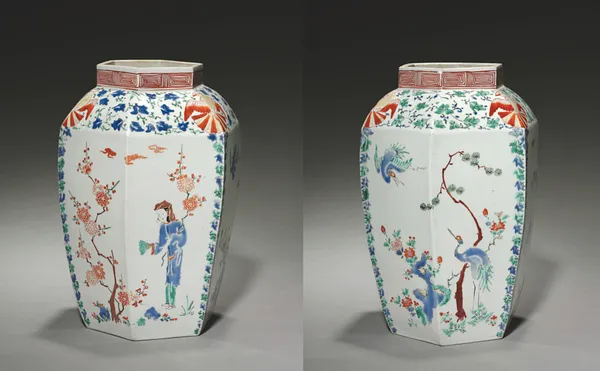 Pair of Hexagonal Jars