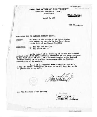 Memorandum from James S. Lay, Jr. to the National Security Council