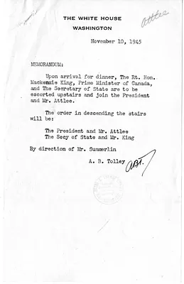 Memorandum from Adrian Tolley, with Attached Guest List