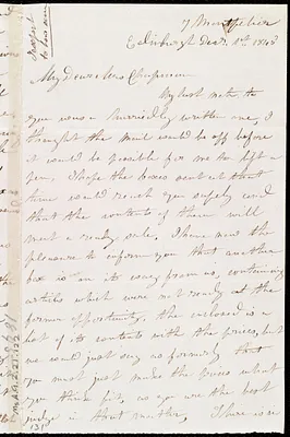 Letter from Mrs. Mary Welsh, 7 Montpelier, Edinburgh, [Scotland], to Maria Weston Chapman, Dec'r 1st, 1845