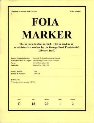 Volunteer Action Awards 4/27/90 [OA 4424]