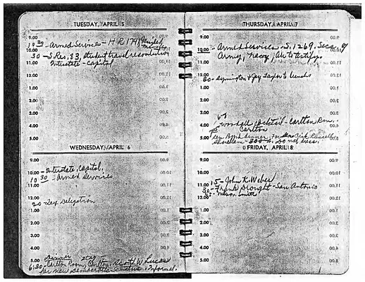 Lyndon Johnson's 1949 Desk Diary, beginning 4/5/1949