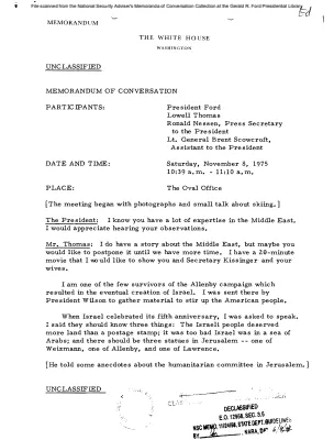 November 8, 1975 - Ford, Lowell Thomas