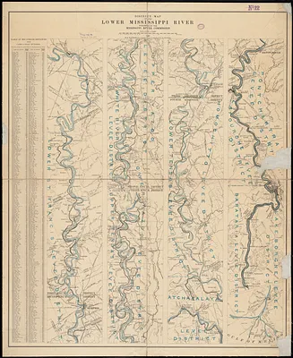 District map of the lower Mississippi River
