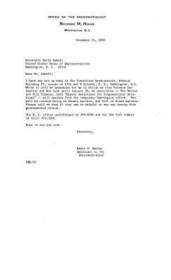 Transition Office: Congressional Correspondence: C (1 of 3)