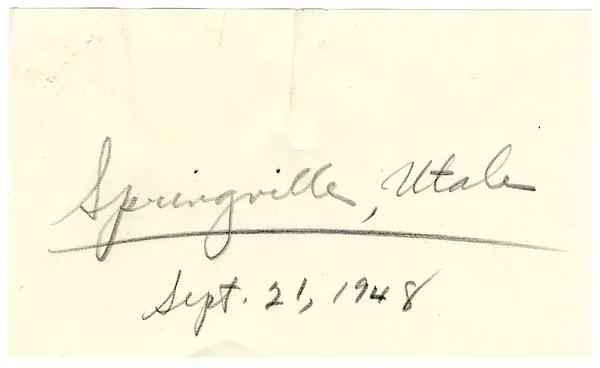 Press Release, Speech of President Harry S. Truman, Springville, Utah