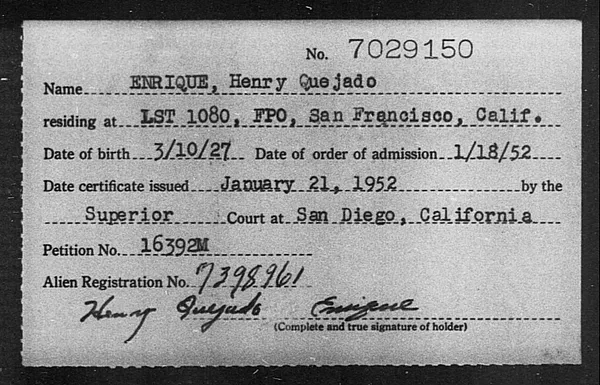 Enrique, Henry Quejado - 1952