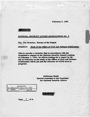National Security Action Memorandum No. 5 Study of the Office of Civil and Defense Mobilization