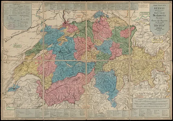 Petite carte de la Suisse pour les écoles
