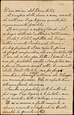 Bartolomeo Vanzetti autographed letter signed to "Comitato" [Sacco-Vanzetti Defense Committee], [Charlestown, 1924]