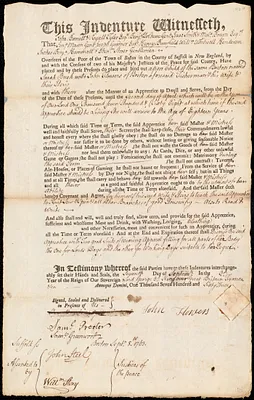 Sarah Burk indentured to apprentice with John Flowers of Boston, 7 September 1763