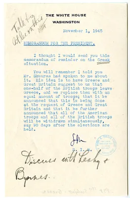 Memorandum from Samuel Rosenman to President Harry S. Truman