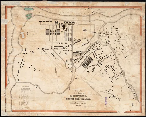 Plan of the town of Lowell and Belvidere Village