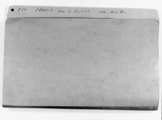 France - Bullitt, William C., July-December 1939