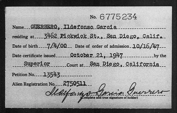 Guerrero, Ildefonso Garcia - 1947