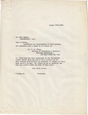 Letters Sent to Otto Syben, August 10, 1928
