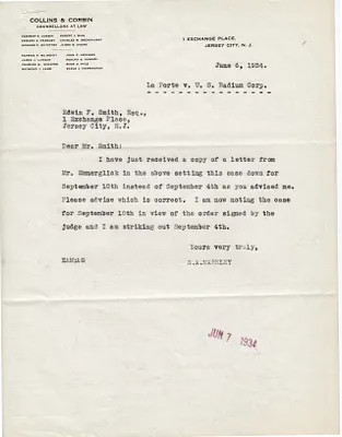 Letters Received to Edwin F. Smith, June 6, 1934