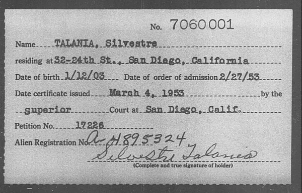 Talania, Silvestre - 1953