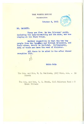 Memorandum from Edith Helm to William D. Hassett