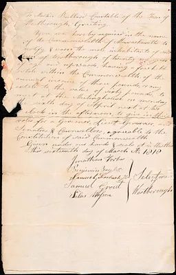 Town Meetings, 1818