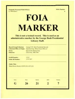Black History Month, 2/25/91 [OA 6855] [2]