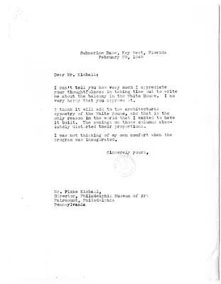 Correspondence Between President Harry S. Truman and Fiske Kimball