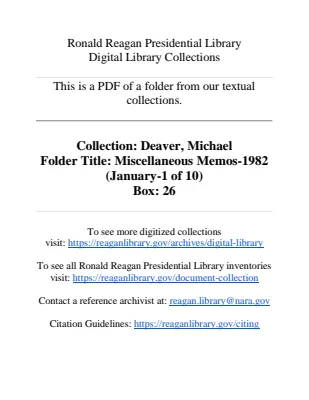 Miscellaneous Memos and Correspondence January 1982-June 1982 (1)
