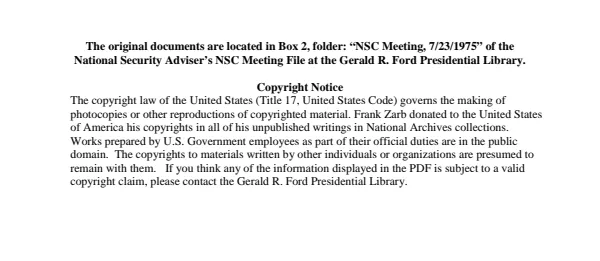 NSC Meeting, 7/23/75