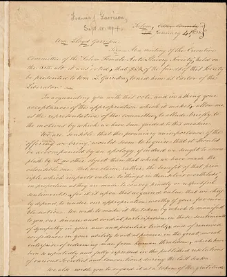 Letter from Salem Female Anti-slavery Society, Salem, [Massachusetts], to William Lloyd Garrison, 1838 January 4