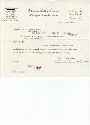 Letters Received to Mr. Lee [C.B. Lee], April 15, 1933