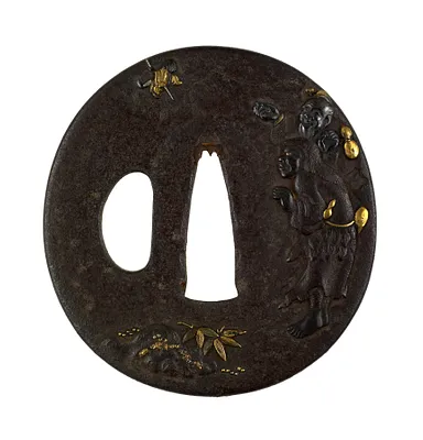 Tsuba with the Taoist Immortal Chokaro