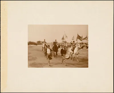 Plymouth Tercentenary Pagaent, drummers and riders