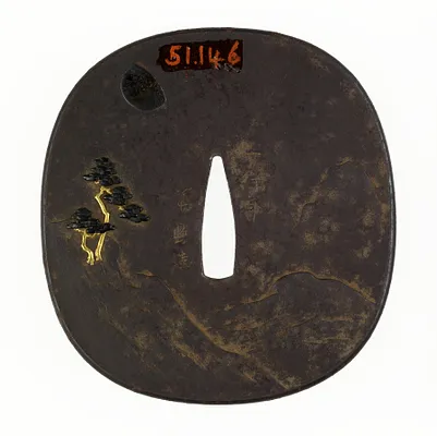 Tsuba with a Tiger on a Cliff