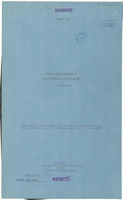 Foreign Radio Reactions to Senator [Brien] McMahon's 1 March Speech