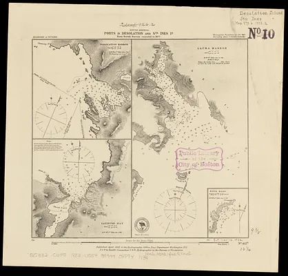 South America, ports in Desolation and Sta. Ines Is.