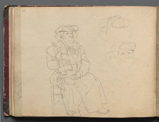 Album with Views of Rome and Surroundings, Landscape Studies, page 38b: Figure Study