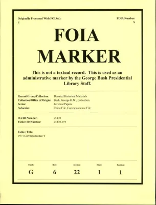 1974 Correspondence Y