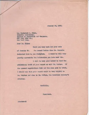 Letters Sent to Dr. Frederick B. Flinn, January 25, 1926