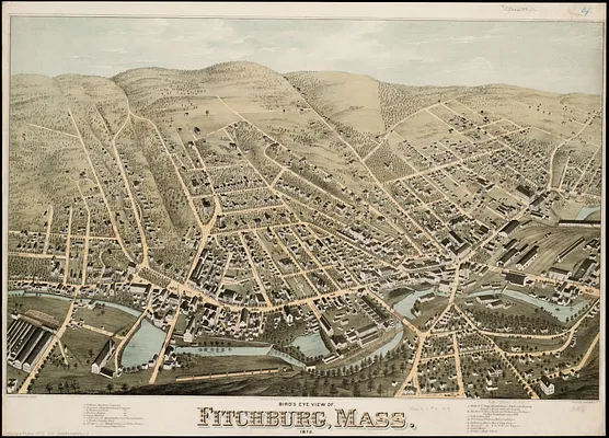 Bird's eye view of Fitchburg, Mass