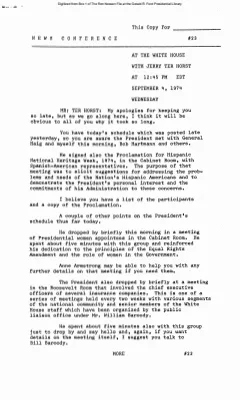 Press Secretary Briefings, 9/4/74