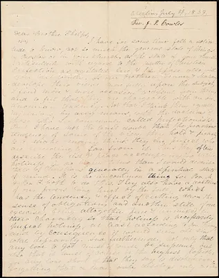 Letter from John Phelps Cowles, Oberlin, to Amos Augustus Phelps, Jule 29, 1839