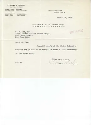 Letters Received to C.B. Lee, March 18, 1930