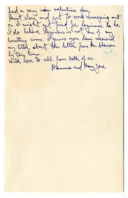 Letter from Mary Jane Truman to Harry S. Truman with Attached Newspaper Clipping
