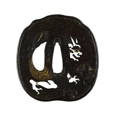 Tsuba with an ""Oni"" (Demon)